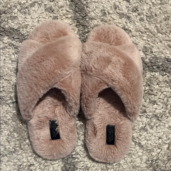 Rachel Zoe Blush Furry Slippers - Picture 1 of 1